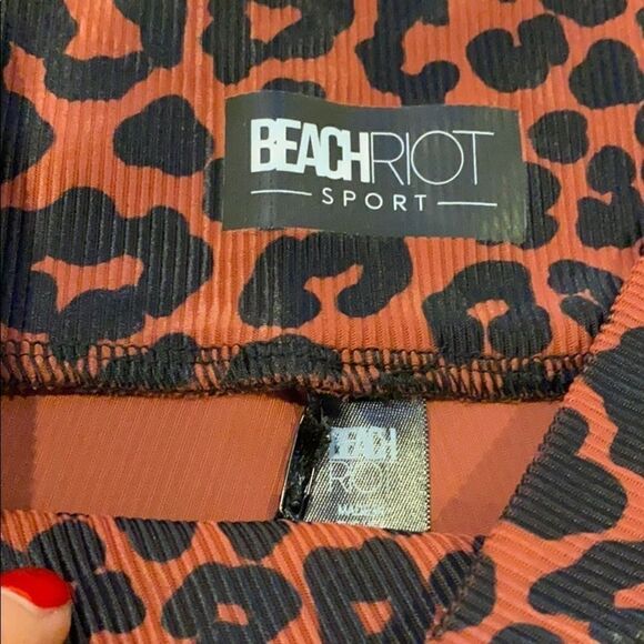 Beach Riot Brown & Black Cheetah Ribbed Leggings - Picture 3 of 6